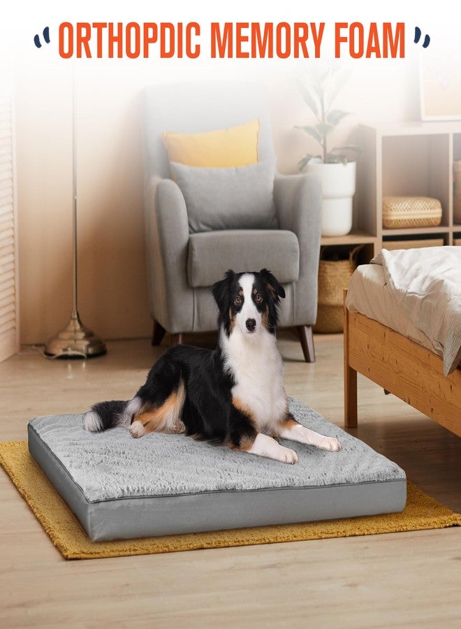 Simple Trending Orthopedic Dog Bed for Large Dogs, Egg Crate Foam & Removable Cover, Washable Pet Bed, 36 x 27 Inch, Gray - Image 4